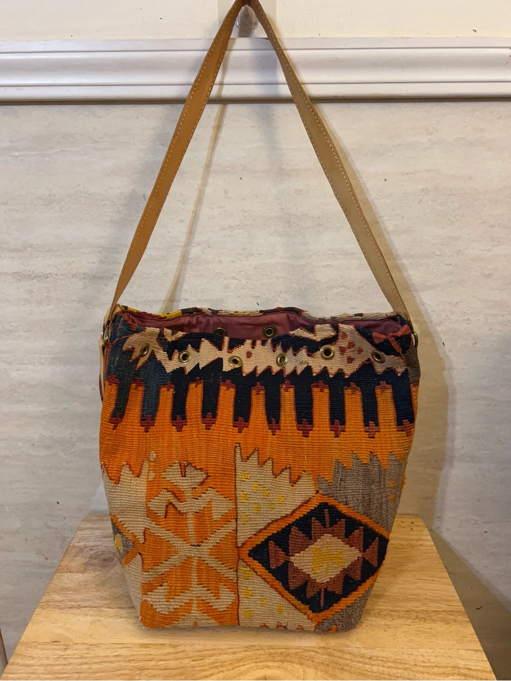 Vintage Matt Camron Turkish Kilim Bucket Bag - Picture 3 of 16